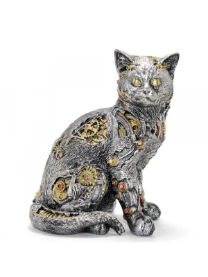 Steampunk Polyester Kedi Figürü Model 1