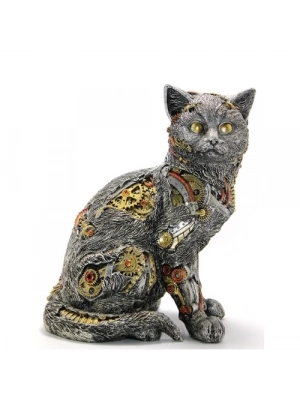 Steampunk Polyester Kedi Figürü Model 2