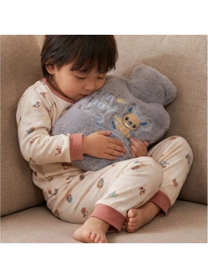 Stitch Figürlü Gri Peluş Sıcak Su Torbası 1 Litre