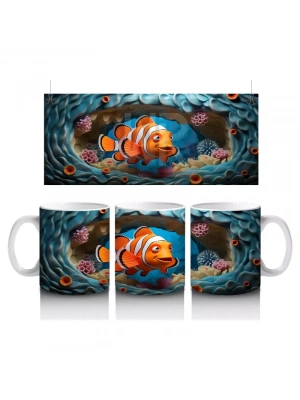 Sualtı Dünyasında Tek Palyaço Balığı – Baskılı Kahve Kupası