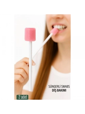 Süngerli Swab - Ağız ve Diş Bakım Çubuğu - 2 Adet