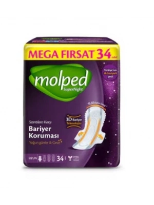 SüperNight Uzun Ped Mega 34 Adet