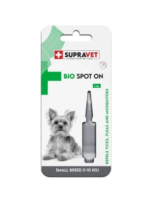 Supravet Küçük Irk Köpek Deri ve Tüy Bakım Yağı Bit Pire Kene Dış Parazit Ense Damlası 1-10 Kg Miktar 1 Ml
