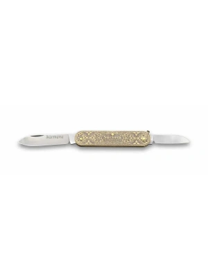 Sürbısa 61804 Pirinç İşlemeli Sürmene Çakısı 5,5 / 3,5 Cm - Çift Bıçaklı