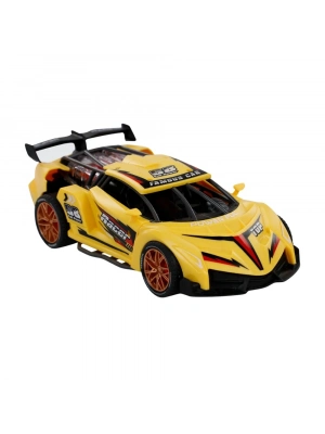 Sürtmeli Sesli Işıklı Spor Arabalar 18 cm - Sarı