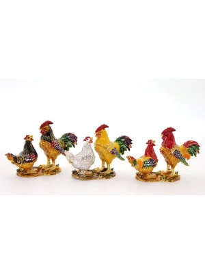 Swarovski Taşlı 2li Tavuk Model 1