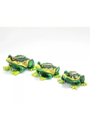 Swarovski Taşlı 3lü Kurbağa Seti