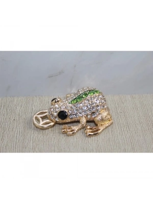 Swarovski Taşlı Minik Figür - Kurbağa