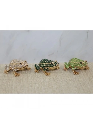 Swarovski Taşlı Minik Figür - Kurbağa Model 2