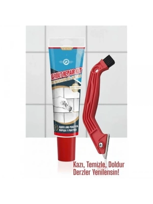 Derz Dolgu Macunu + Çelik Uçlu Derz Kazıyıcı Set | Fayans Arası Temizlik ve Yenileme Çözümü