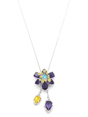 Swr Çiçek Kolye - Mor