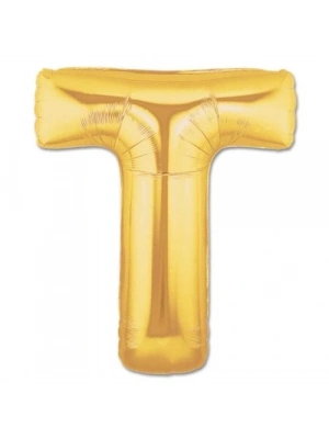 T Harf Folyo Balon Altın Renk  40 İnç