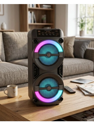 Taşınabilir Bluetooth Hoparlör RGB Işık Efektli Stereo Ses