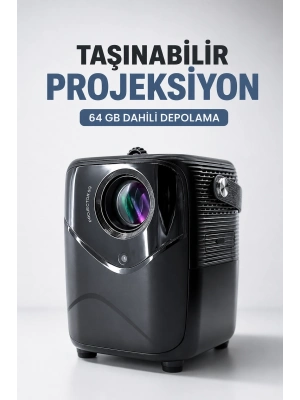 Taşınabilir Projeksiyon 64 GB Dahili Depolama