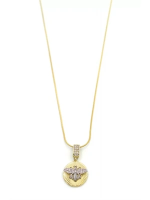 Taşlı Arı Kolye - Altın