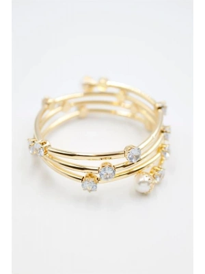 Taşlı Bilezik - Altın