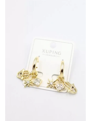 Taşlı Charm Küpe - Altın