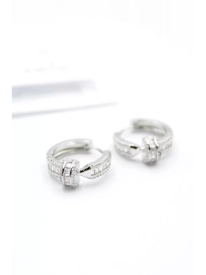 Taşlı Çivi Küpe - Gümüş