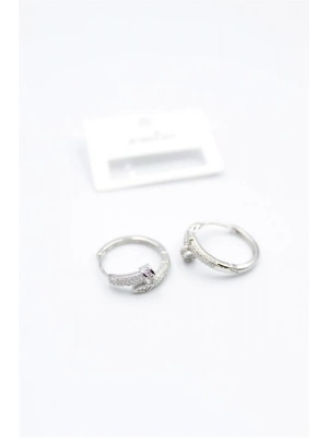 Taşlı Çivi Küpe - Gümüş