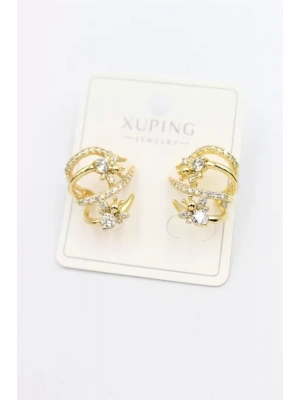 Taşlı Çoklu Görünümlü Küpe - Altın