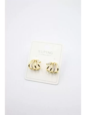 Taşlı Çoklu Görünümlü Küpe - Altın