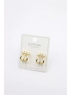 Taşlı Çoklu Görünümlü Küpe - Altın