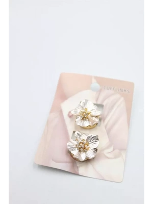 Taşlı Düğme Broş - Altın