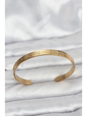 316L Çelik Gold Renk Ayetel Kürsi Yazılı Bileklik