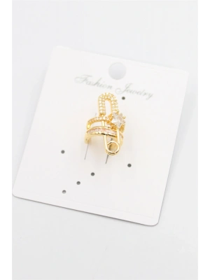 Taşlı Filkete Kıkırdak Küpe - Altın