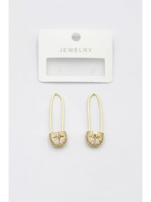 Taşlı Filkete Küpe - Altın