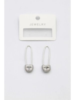 Taşlı Filkete Küpe - Gümüş