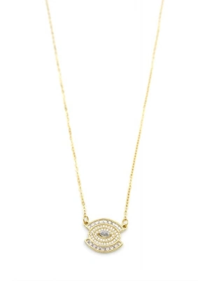 Taşlı Göz Kolye - Altın