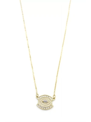 Taşlı Göz Kolye - Altın