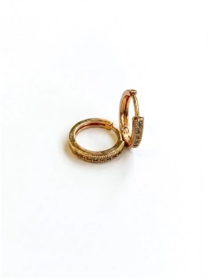 Taşlı Halka Küpe - Altın