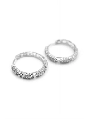 Taşlı Halka Küpe - Gümüş