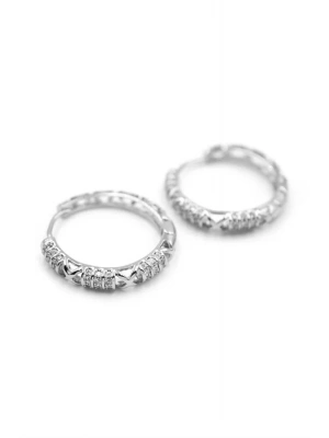 Taşlı Halka Küpe - Gümüş