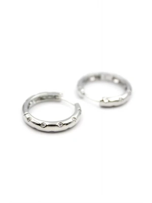 Taşlı Halka Küpe - Gümüş