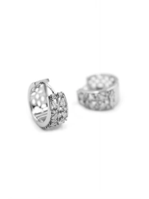 Taşlı Halka Küpe - Gümüş