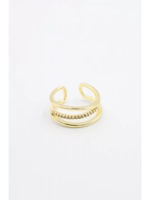 Taşlı Halka Yüzük - Altın