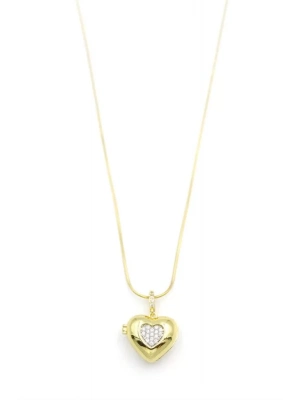 Taşlı Kalp Kolye - Altın