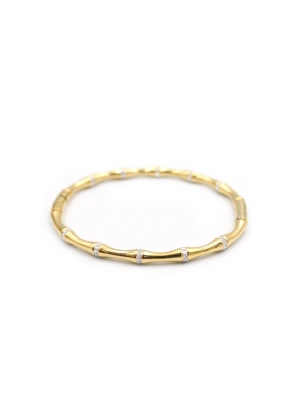 Taşlı Kemik Bilezik - Altın