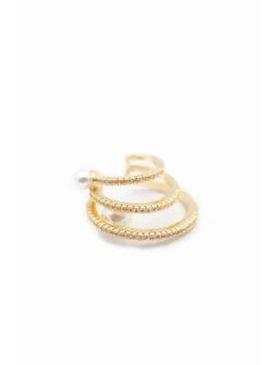 Taşlı Kıkırdak Küpe - Altın