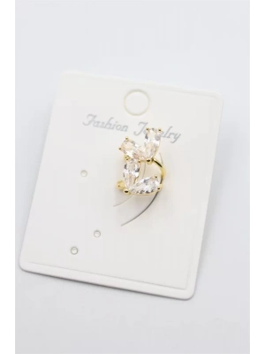 Taşlı Kıkırdak Küpe - Altın