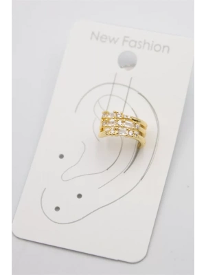 Taşlı Kıkırdak Küpe - Altın