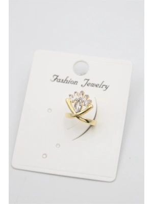 Taşlı Kıkırdak Küpe - Altın