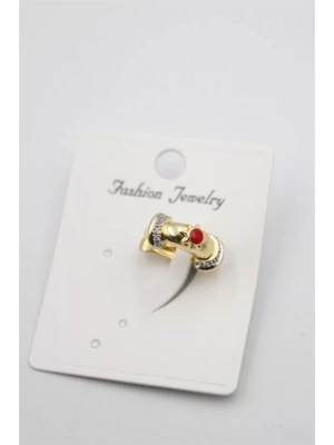 Taşlı Kıkırdak Küpe - Altın