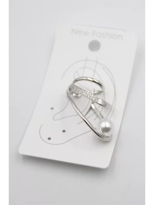 Taşlı Kıkırdak Küpe - Gümüş