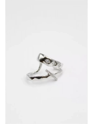 Taşlı Kıkırdak Küpe - Gümüş