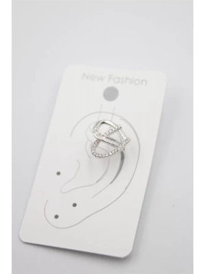 Taşlı Kıkırdak Küpe - Gümüş