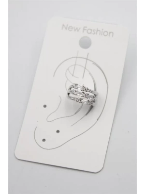 Taşlı Kıkırdak Küpe - Gümüş